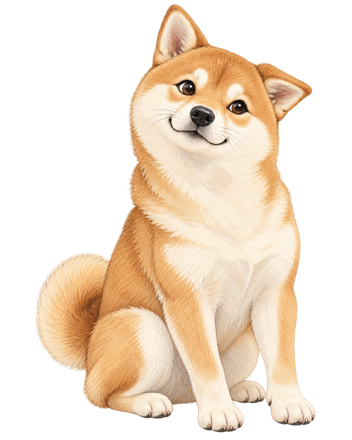 手绘柴犬卡通画像