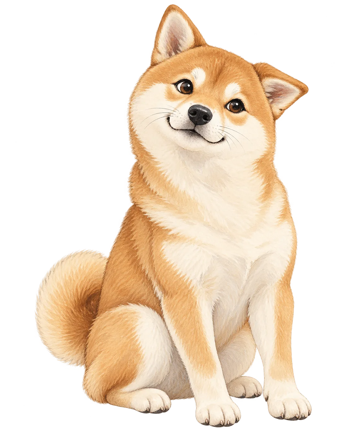 手绘柴犬卡通画像